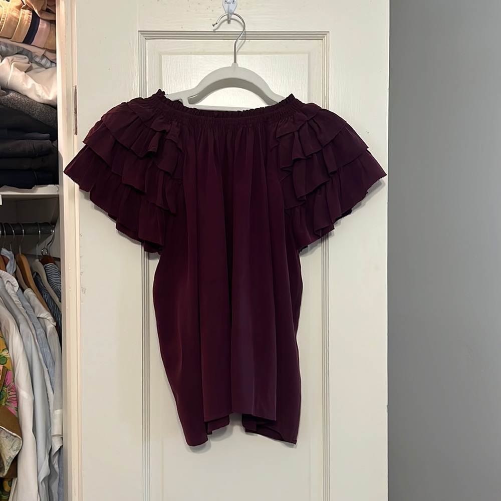 Ulla Johnson Burgundy Silk top